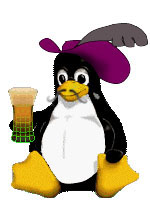 Mustached Linux Penguin in a Musketeer hat